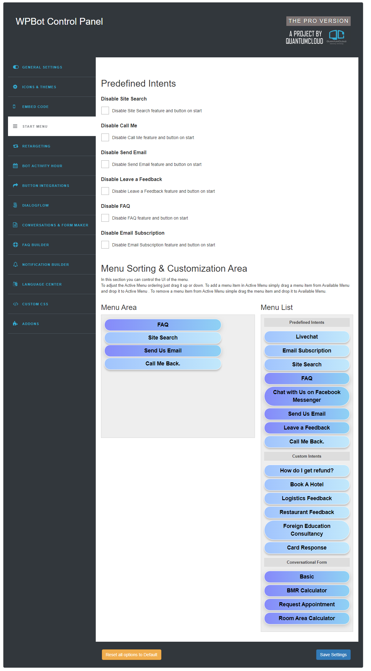 start menu