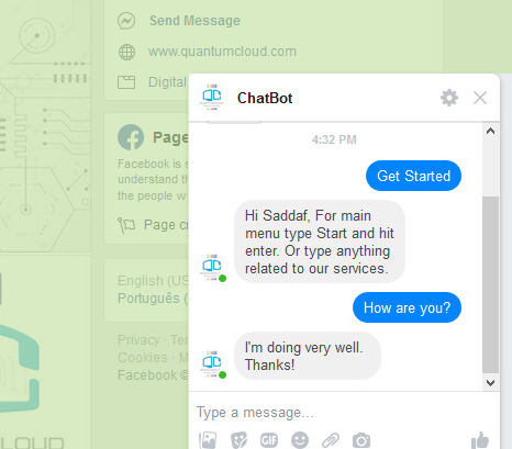 ChatBot for FaceBook Messenger - 3