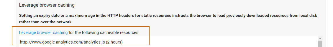 Google Page Speed Leverage Browser Caching Failed