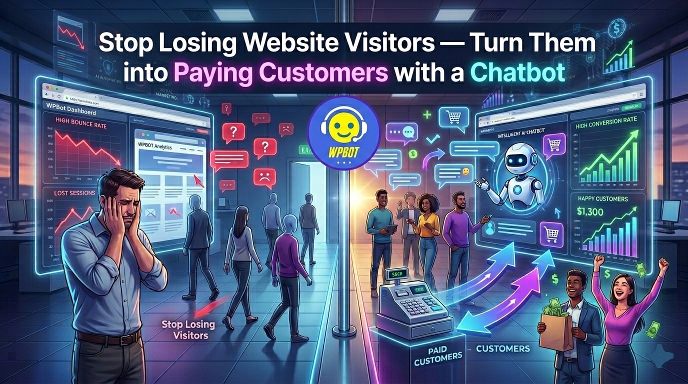 Stop Losing Website Visitors — Turn Them into Paying Customers with a Chatbot